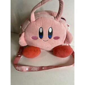 Japan Anime Kirby Shoulder bag/purse‎ Plush pink Embroidered Large